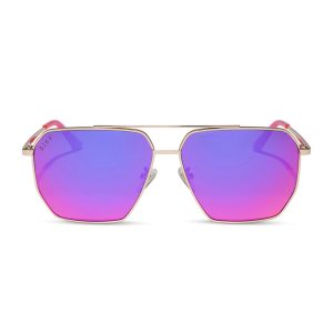 BERKELY - GOLD + PINK RUSH MIRROR SUNGLASSES