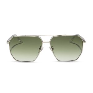 BERKELY - SILVER + COOL MATCHA GRADIENT SUNGLASSES
