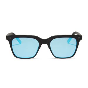 BILLIE - MATTE BLACK + BLUE MIRROR SUNGLASSES