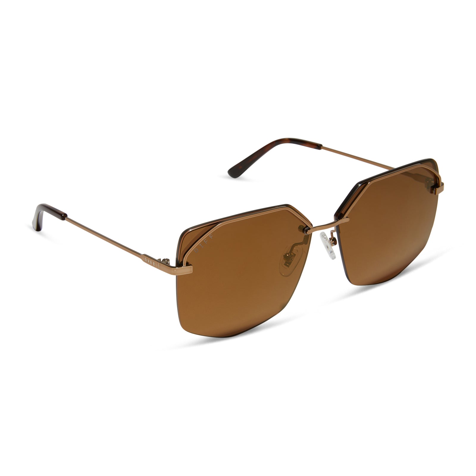 BREE - COPPER METAL + BROWN GOLD FLASH + POLARIZED SUNGLASSES - Image 2