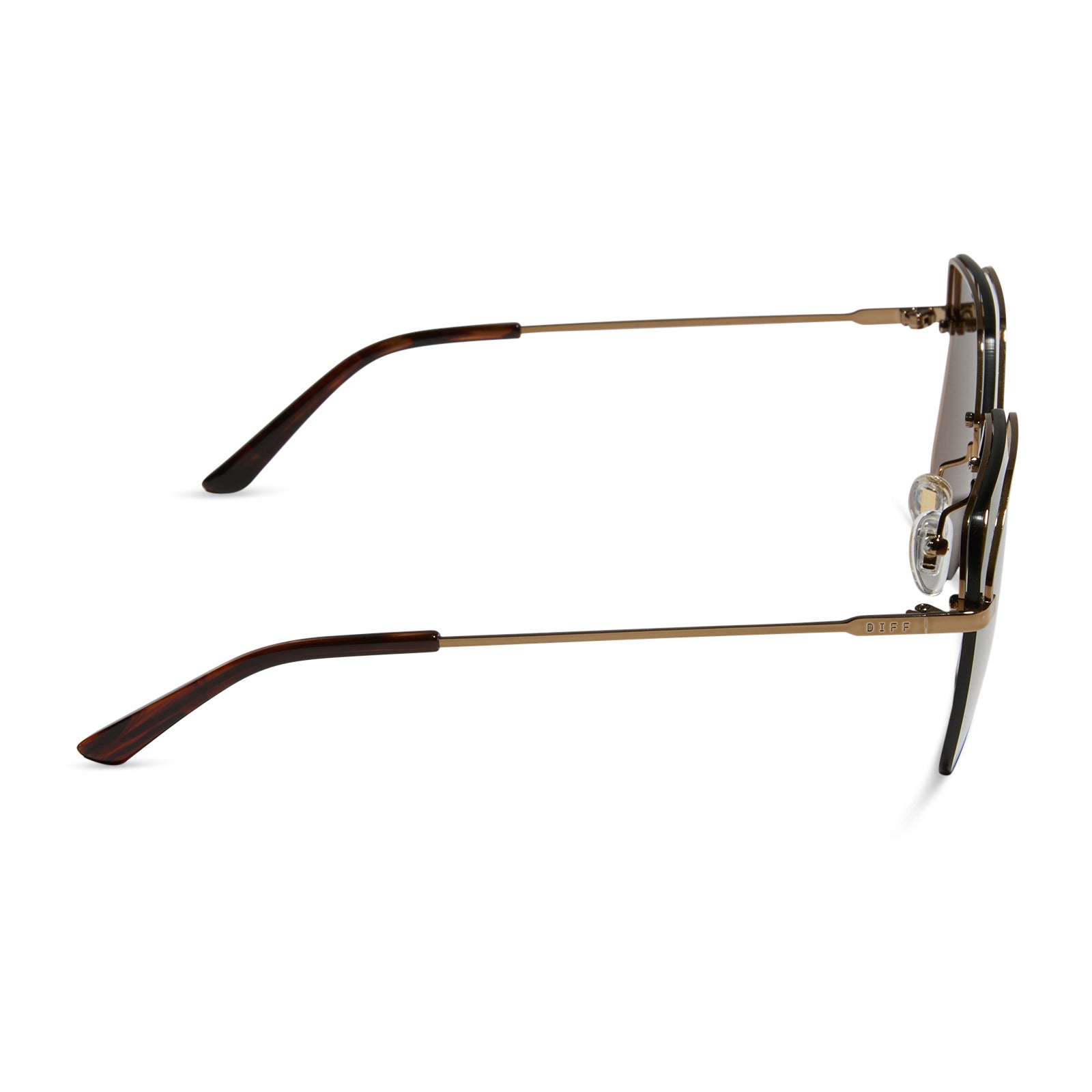 BREE - COPPER METAL + BROWN GOLD FLASH + POLARIZED SUNGLASSES - Image 3