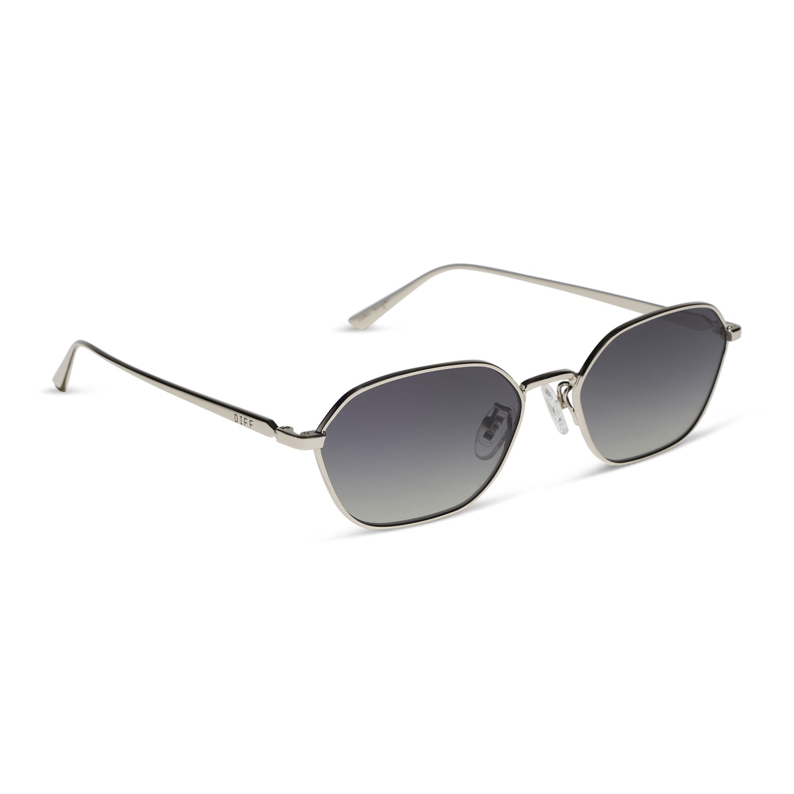 KENNEDY - SILVER + GREY GRADIENT + POLARIZED SUNGLASSES - Image 2