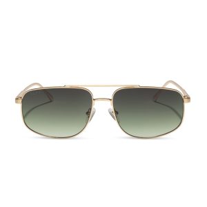 CHARLEY - BRUSHED GOLD + ALOE GREEN GRADIENT SUNGLASSES