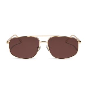 CHARLEY - GOLD + BROWN + POLARIZED SUNGLASSES