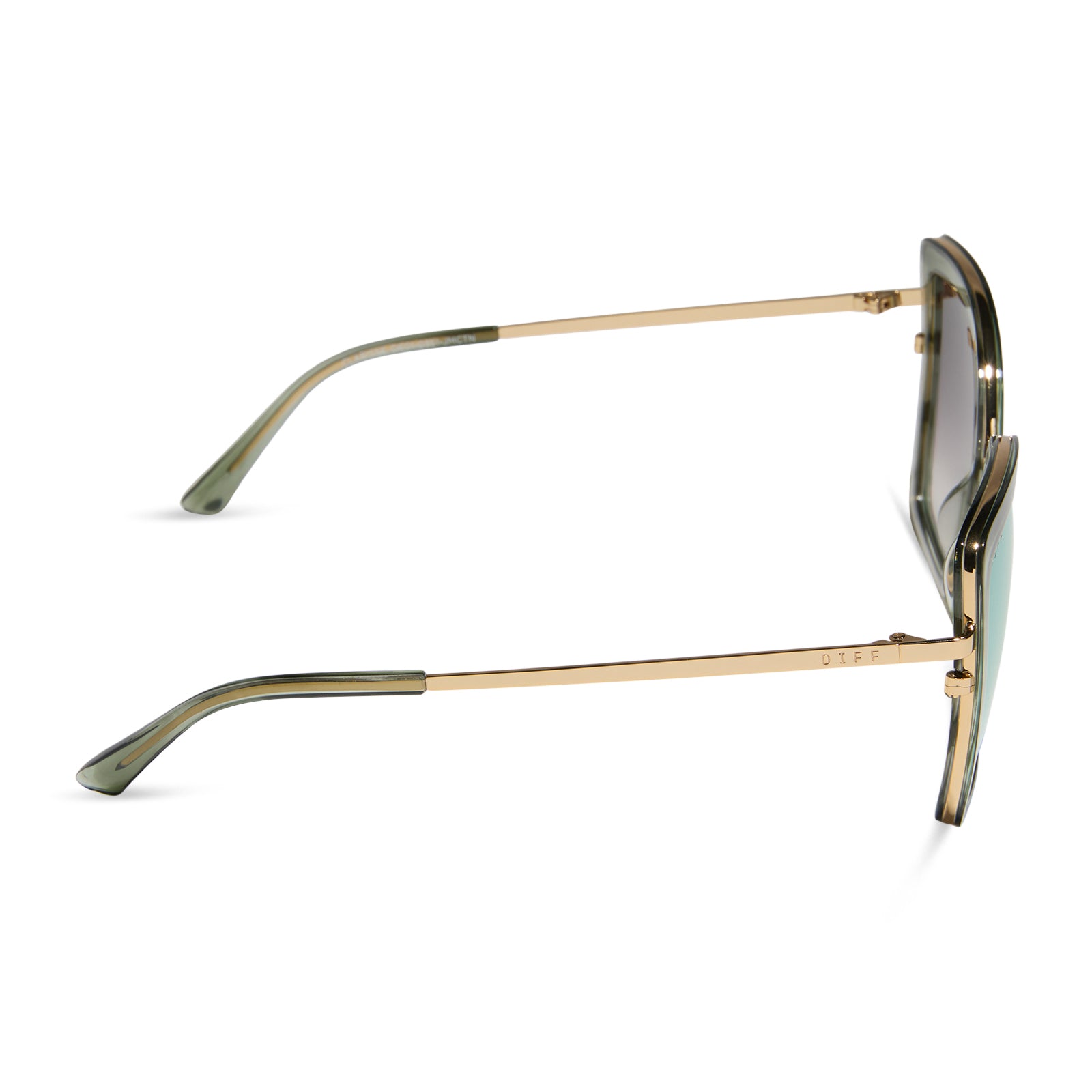 CLARISSE - GOLD + COOL MATCHA MIRROR SUNGLASSES - Image 3