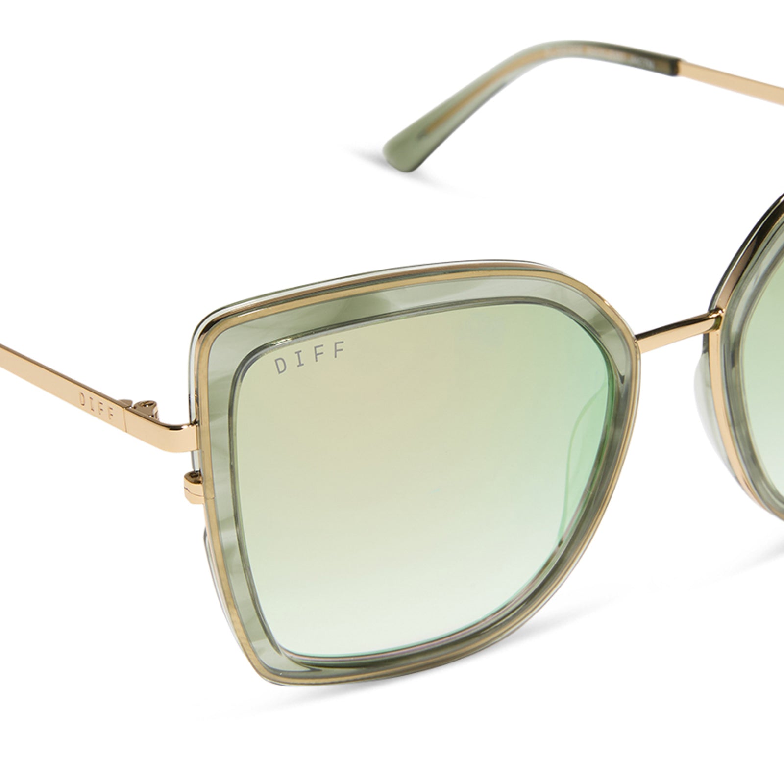 CLARISSE - GOLD + COOL MATCHA MIRROR SUNGLASSES - Image 4