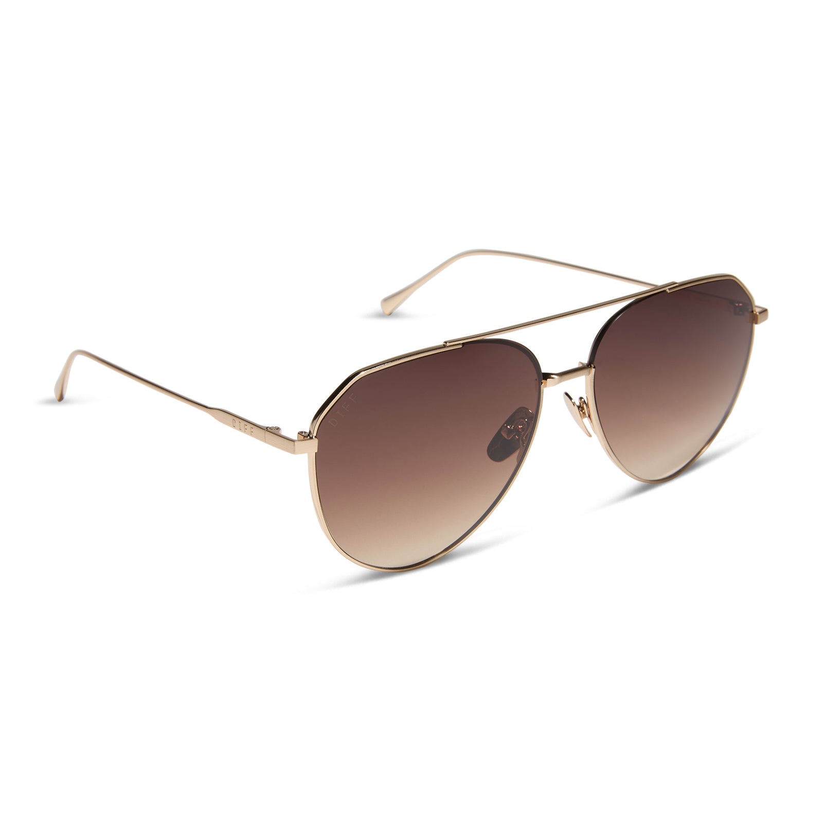 DASH - BRUSHED GOLD + COFFEE GRADIENT SUNGLASSES - Image 2