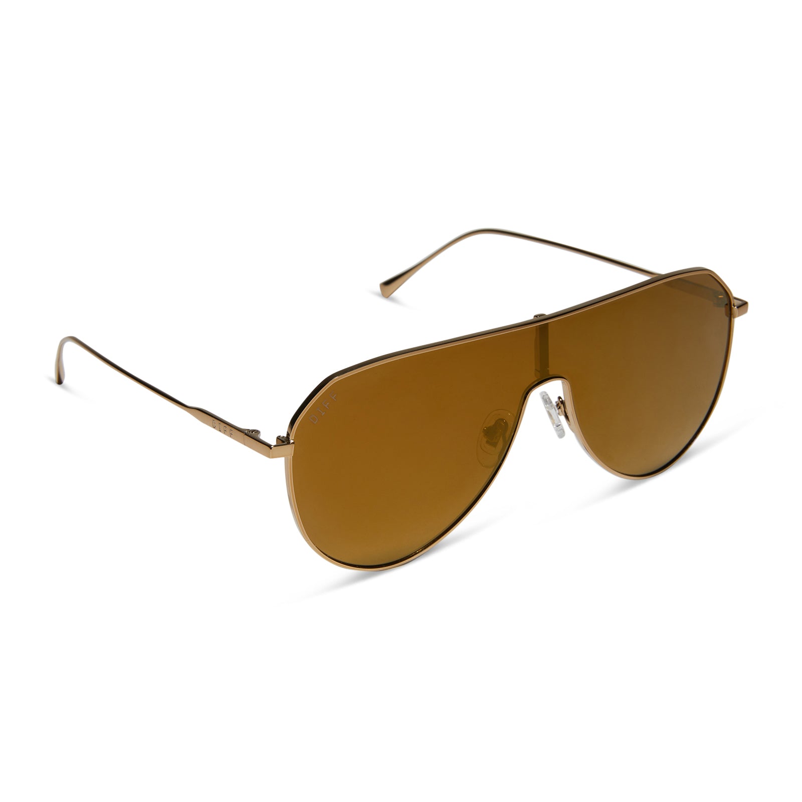 DASH SHIELD - COPPER METAL + BROWN GOLD FLASH SUNGLASSES - Image 2