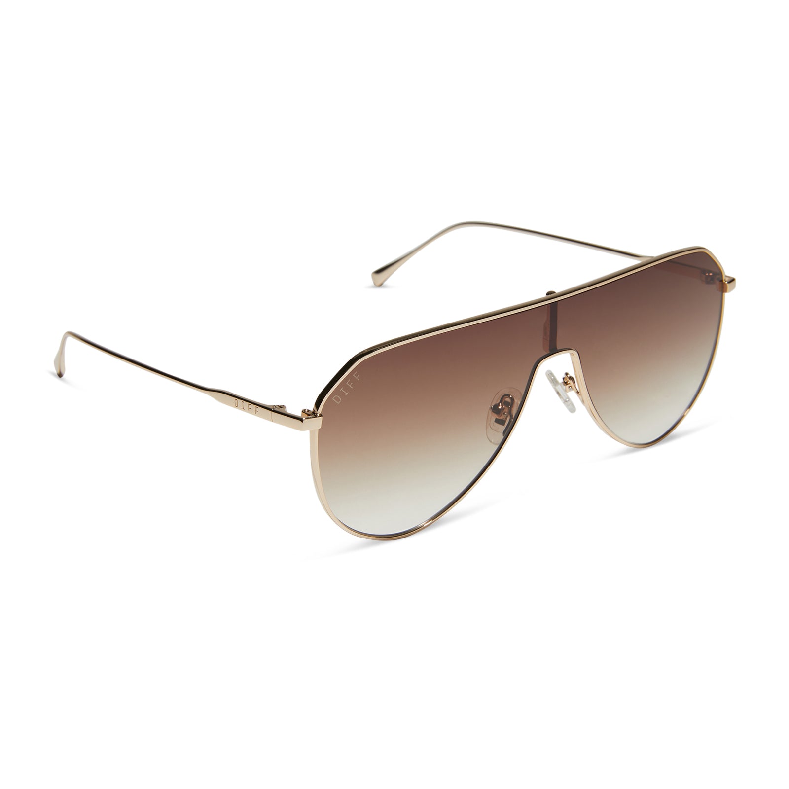 DASH SHIELD - GOLD + BROWN GRADIENT SUNGLASSES - Image 2