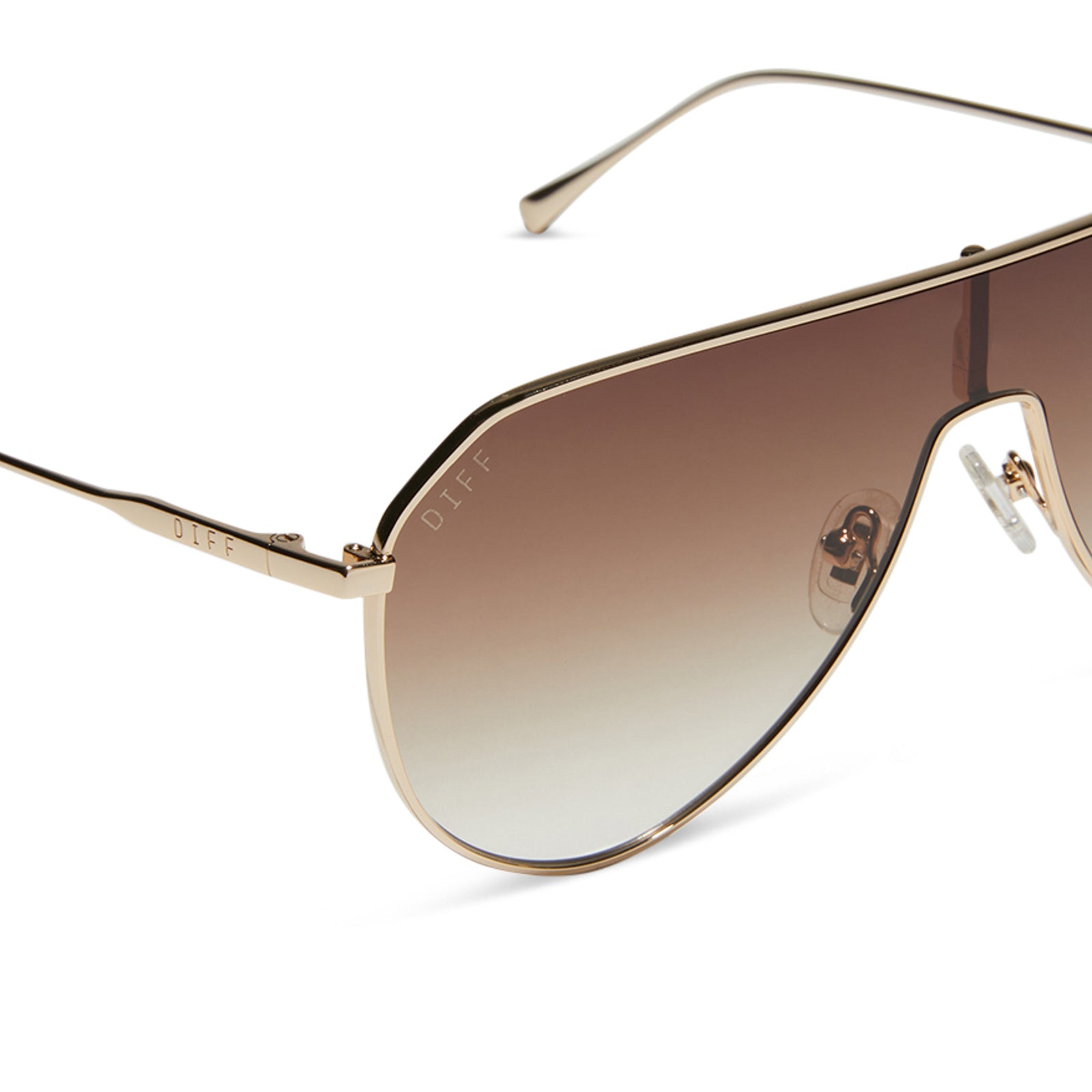 DASH SHIELD - GOLD + BROWN GRADIENT SUNGLASSES - Image 4
