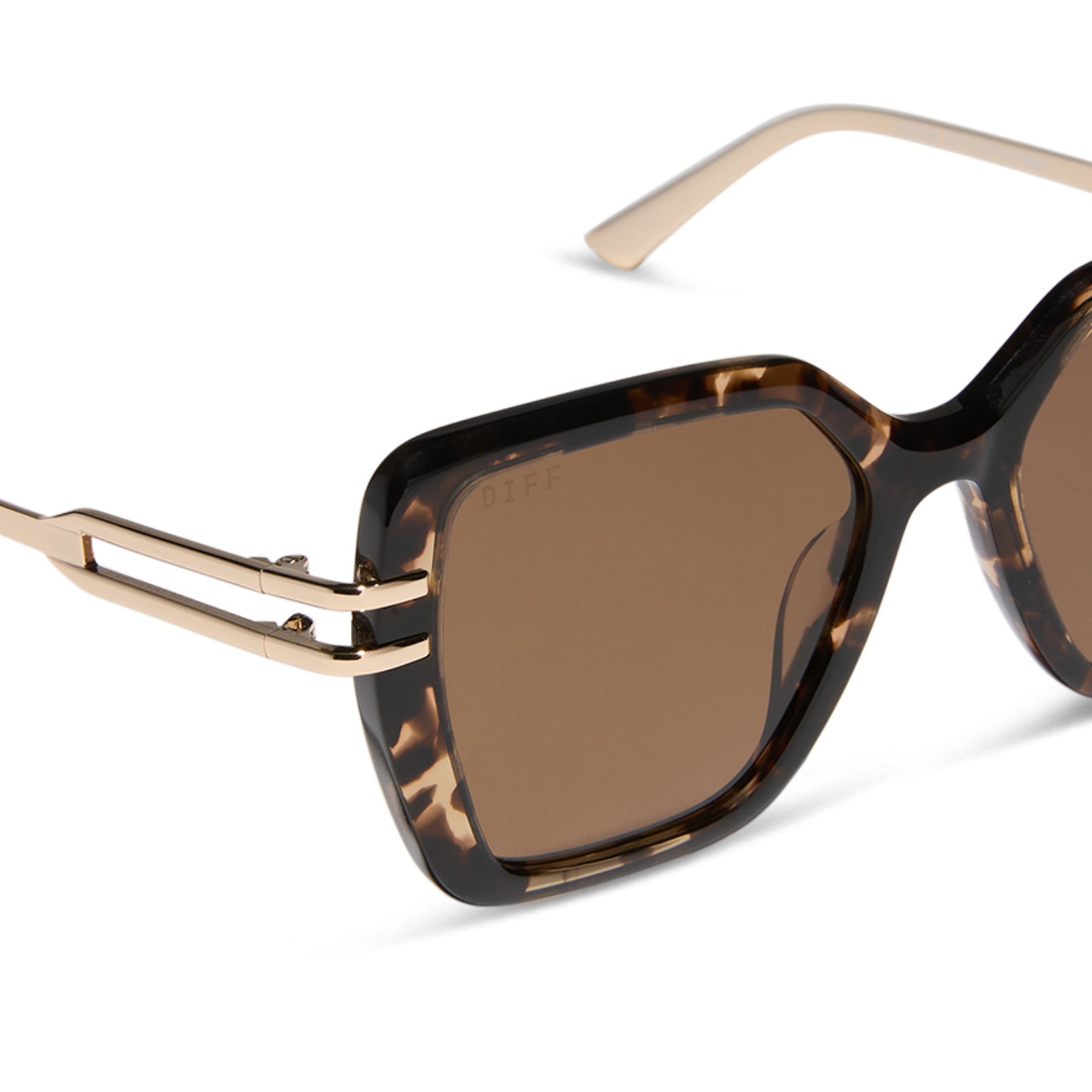 DASHA - ESPRESSO TORTOISE + GOLD + BROWN + POLARIZED SUNGLASSES - Image 4