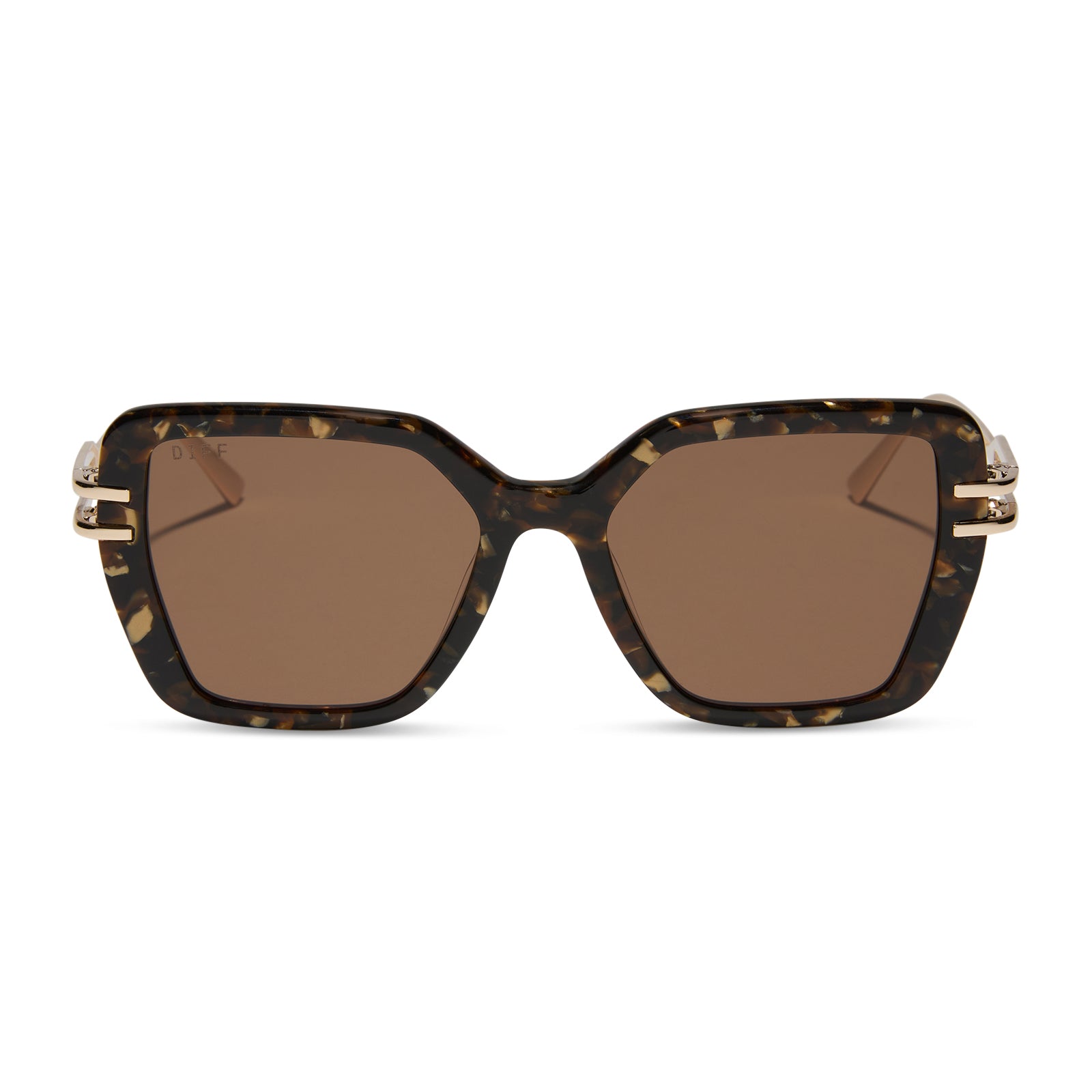 DASHA - GLITTER TORTOISE + BROWN SUNGLASSES - Image 2