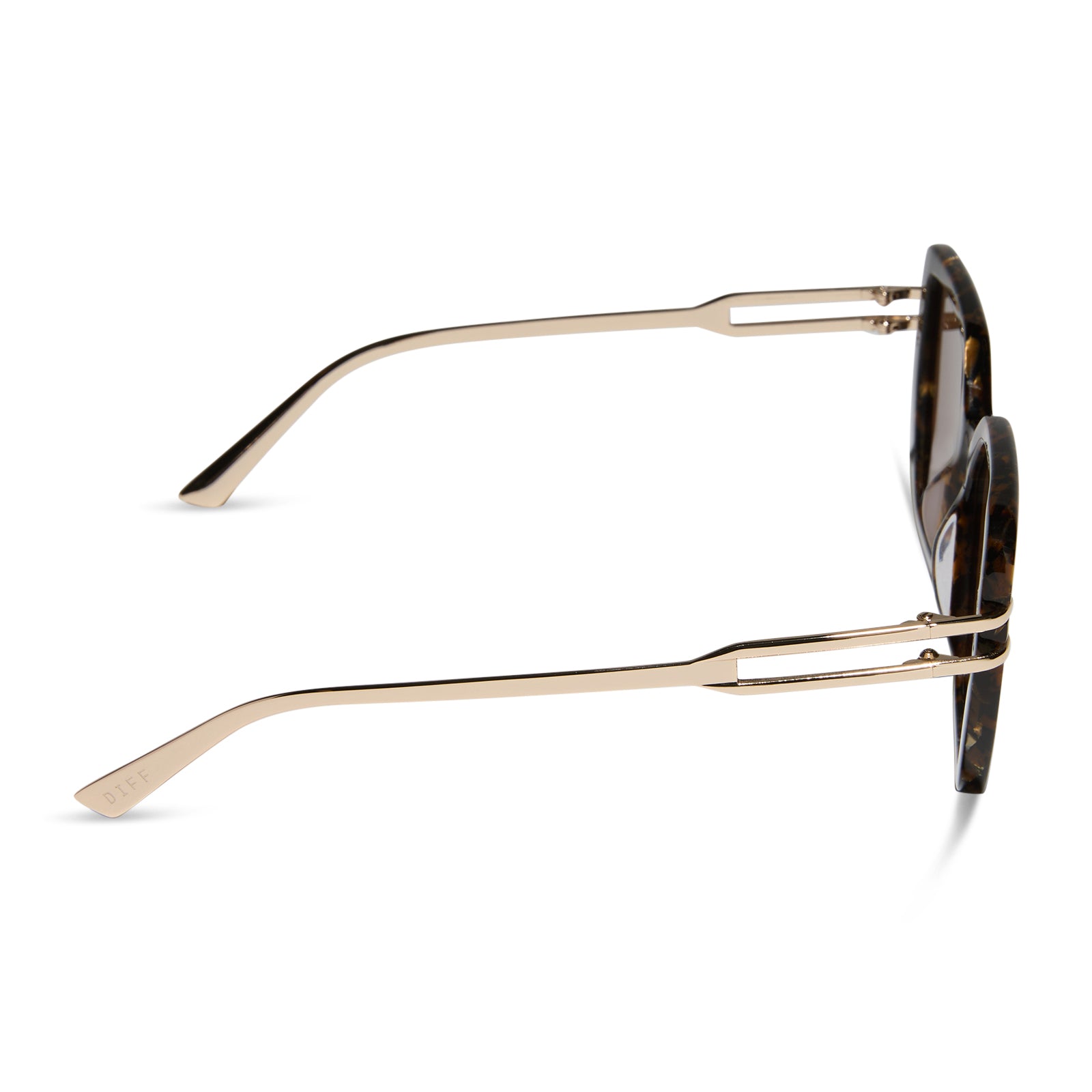 DASHA - GLITTER TORTOISE + BROWN SUNGLASSES - Image 3