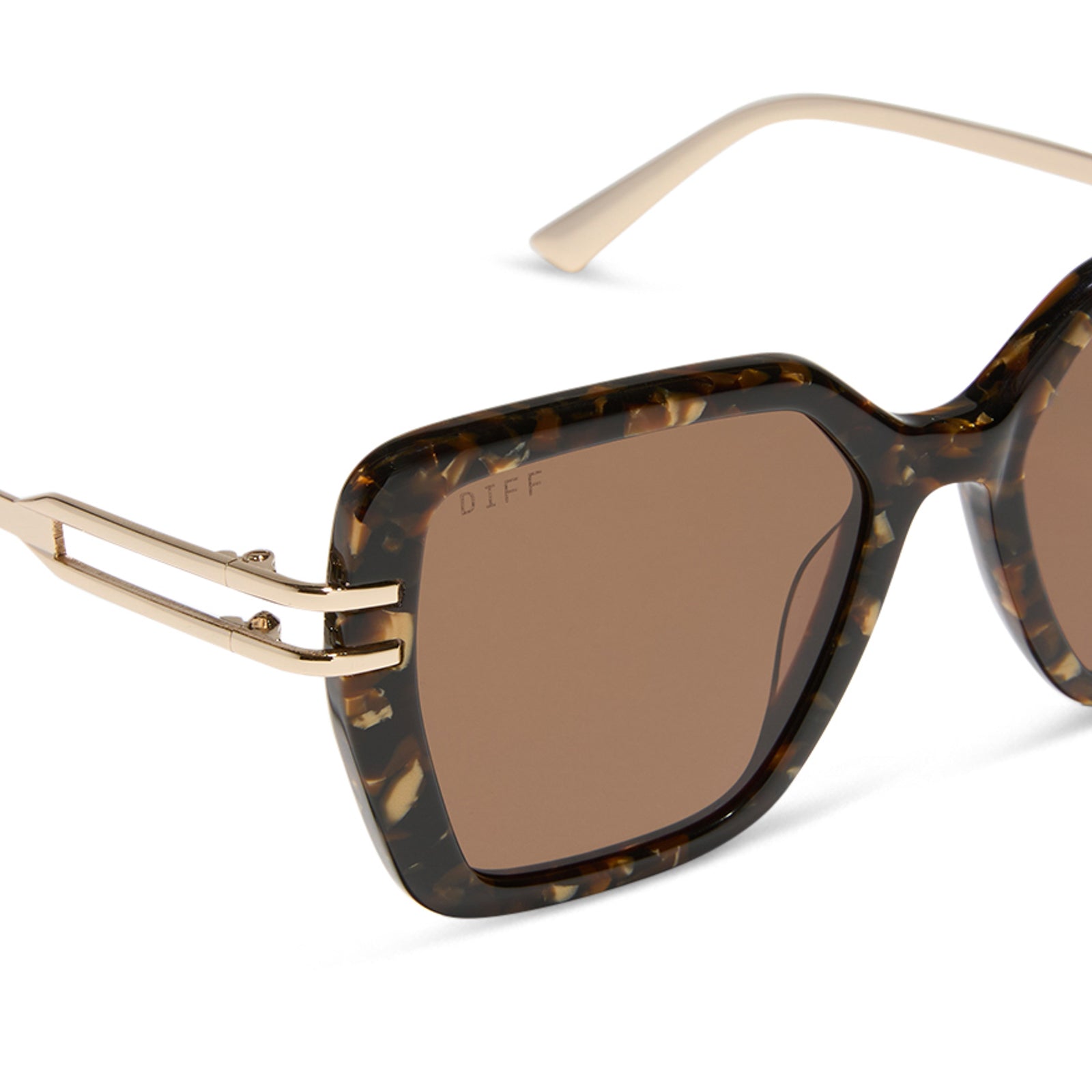 DASHA - GLITTER TORTOISE + BROWN SUNGLASSES - Image 4