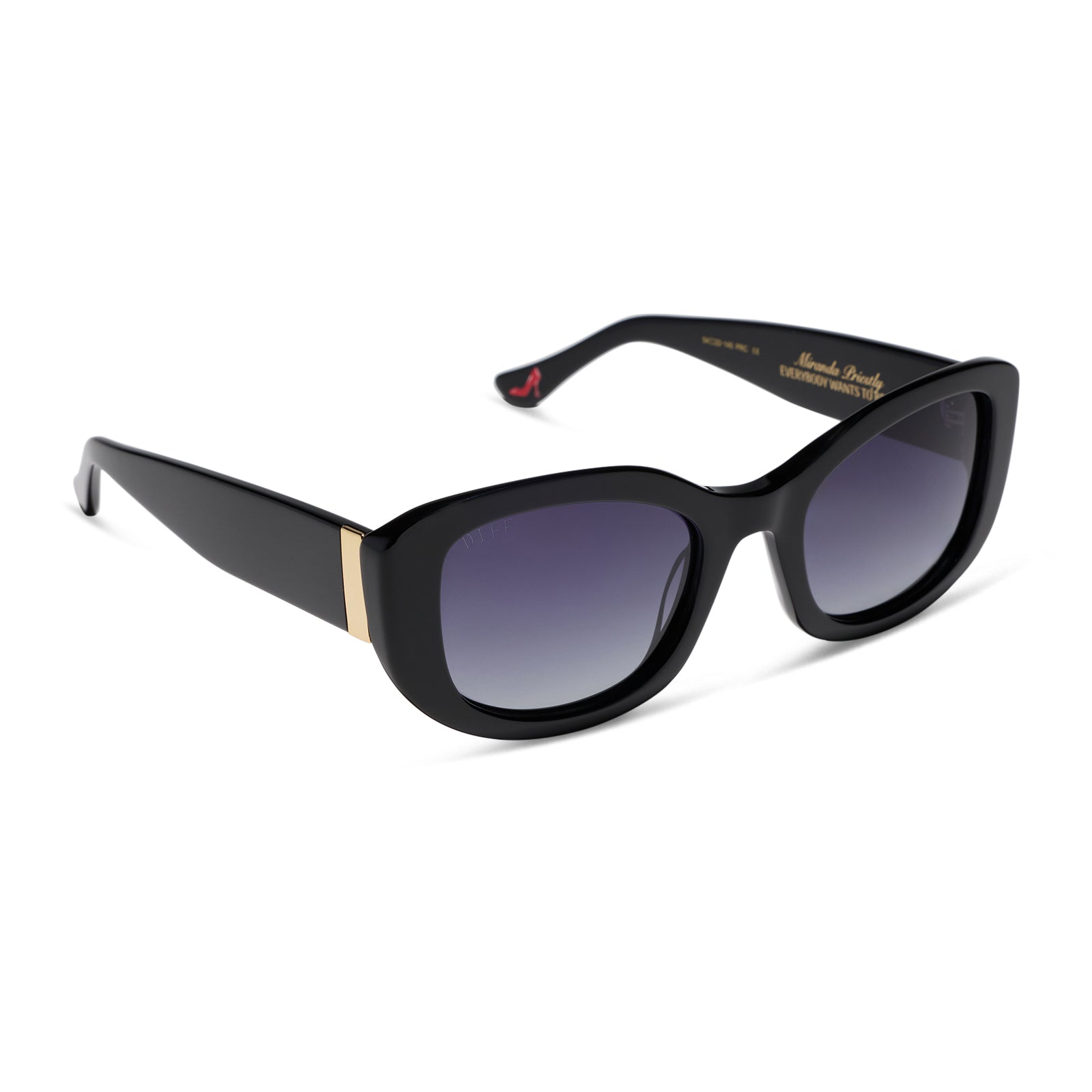 MIRANDA - BLACK + GREY GRADIENT + POLARIZED SUNGLASSES - Image 2