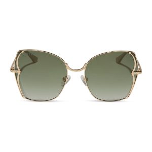 TIANA - GOLD + GREEN GRADIENT W LIGHT GOLD FLASH + POLARIZED SUNGLASSES