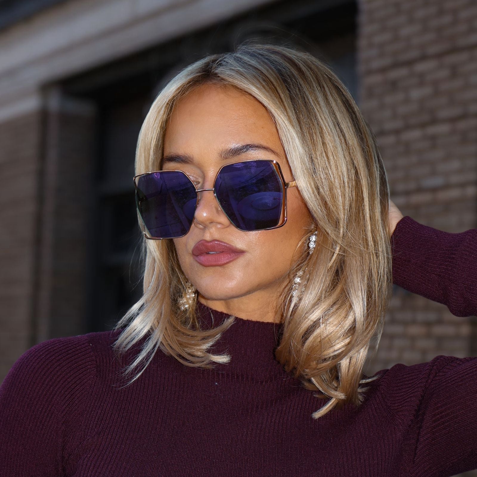 DONNA IV - GOLD + TAUPE MIRROR SUNGLASSES - Image 4