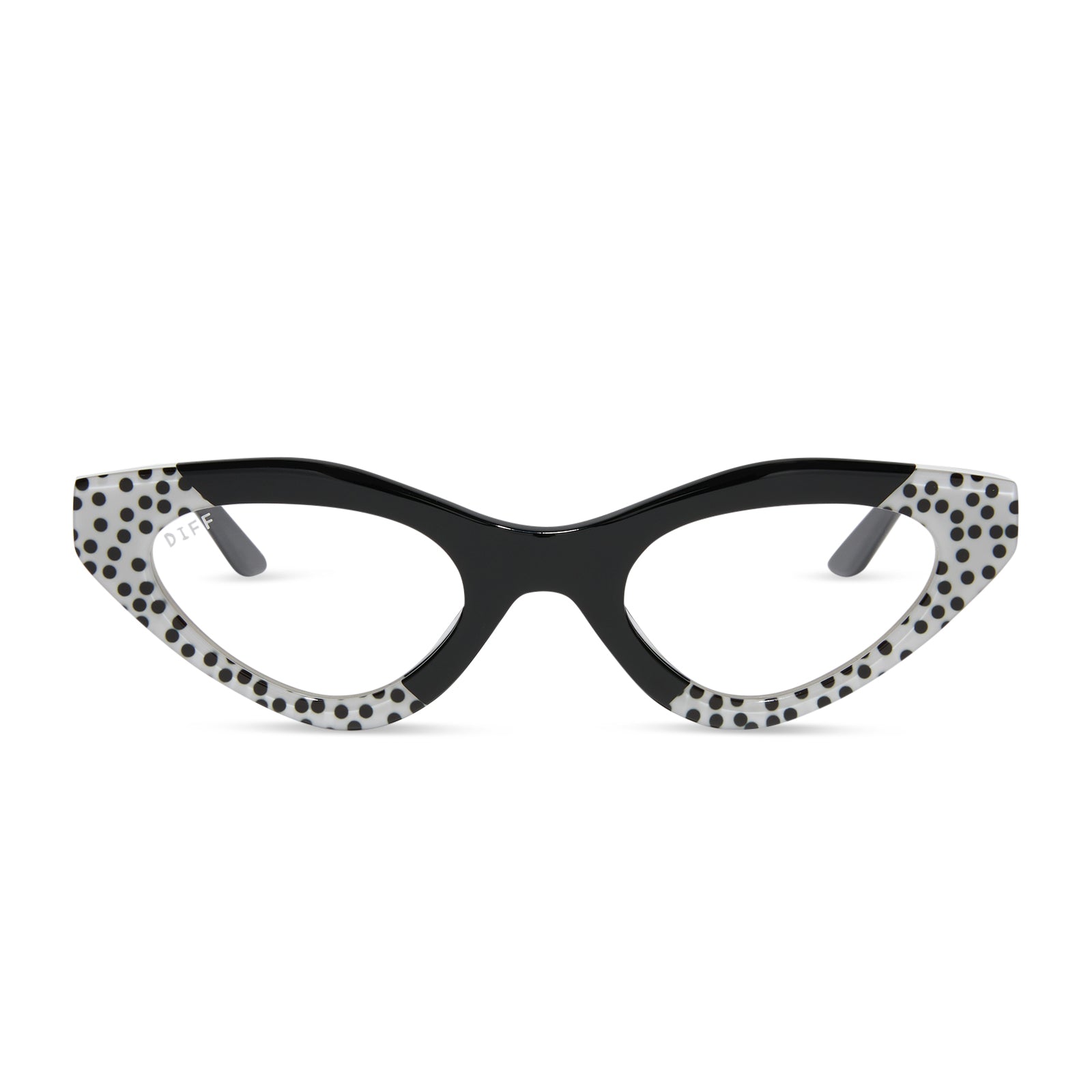 EMILY CAT EYE - MIDNIGHT POLKA DOT + GLASSES