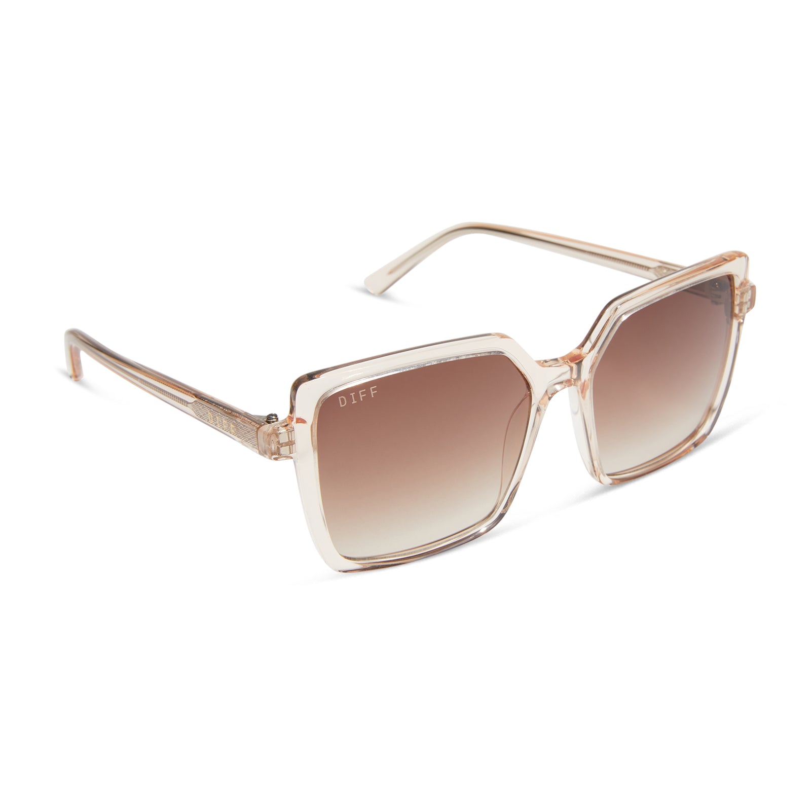 ESME - VINTAGE ROSE CRYSTAL + BROWN GRADIENT SUNGLASSES - Image 2