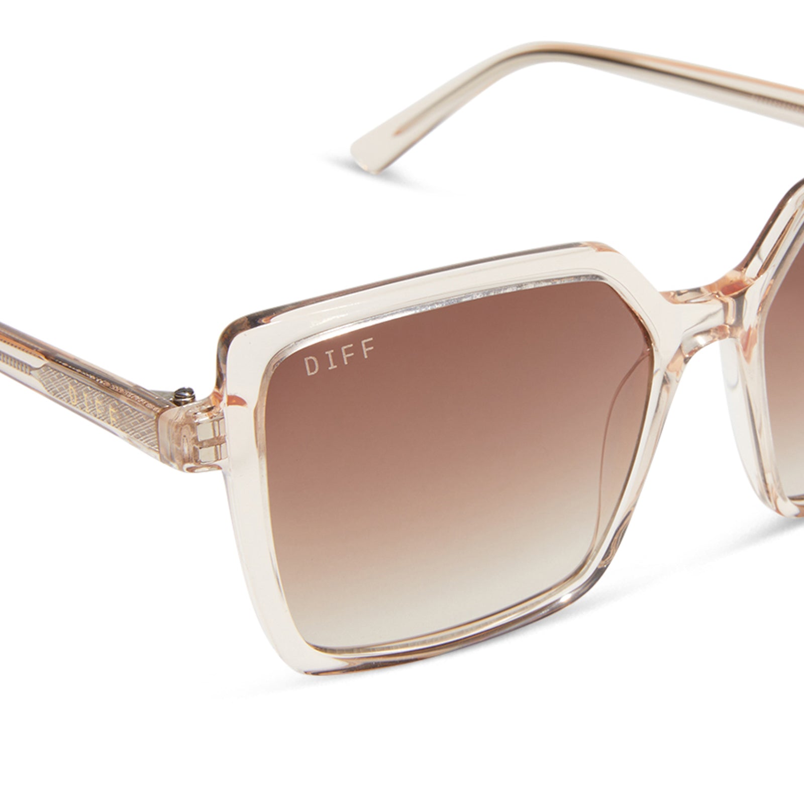 ESME - VINTAGE ROSE CRYSTAL + BROWN GRADIENT SUNGLASSES - Image 4