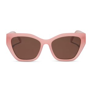 EVIE - PEACH + BROWN + POLARIZED SUNGLASSES