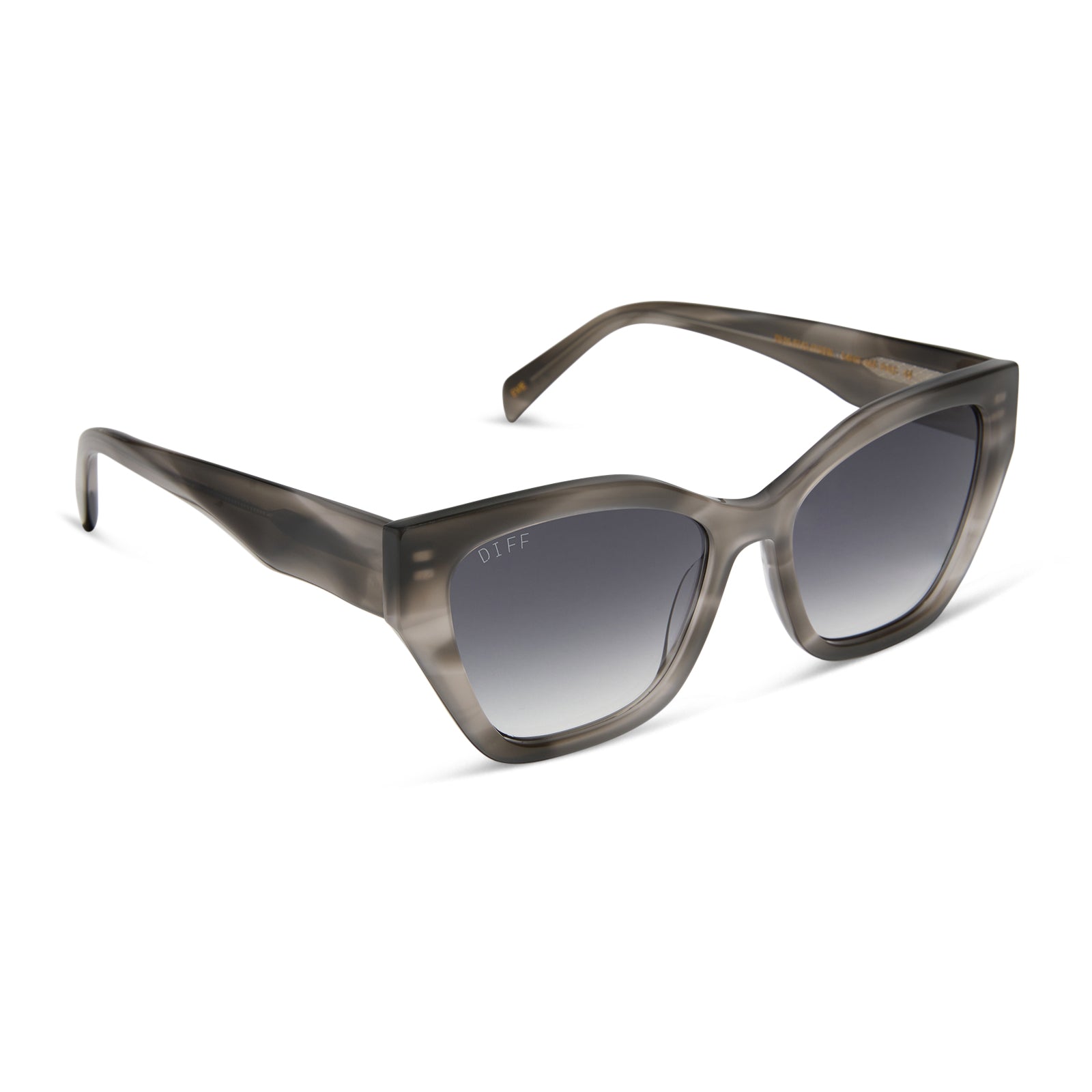 EVIE - SMOKE MARBLE + GREY GRADIENT SUNGLASSES - Image 2