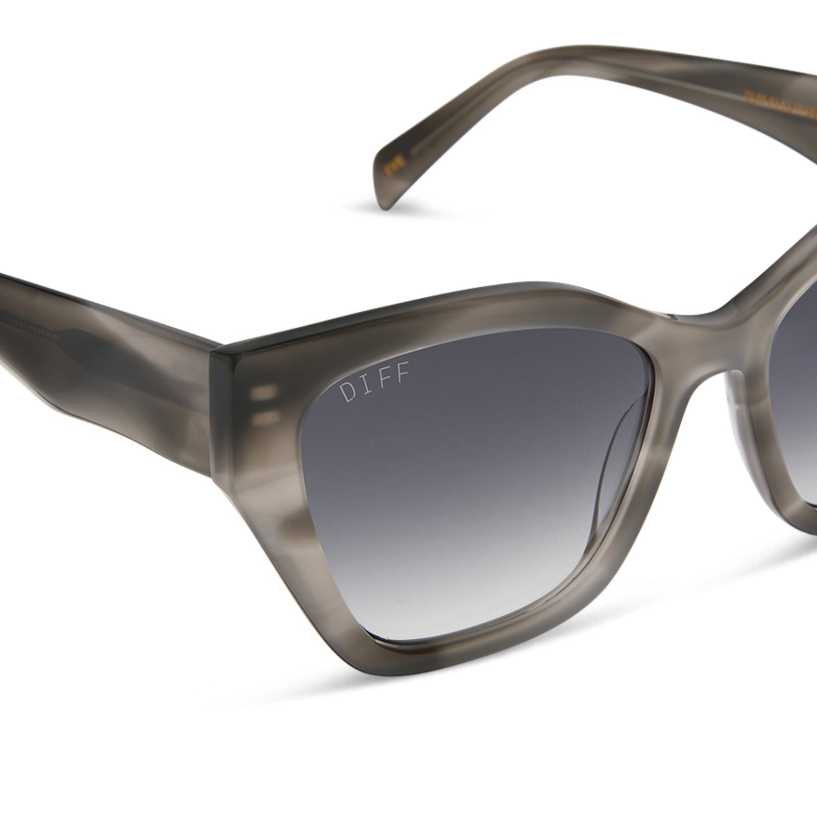 EVIE - SMOKE MARBLE + GREY GRADIENT SUNGLASSES - Image 4