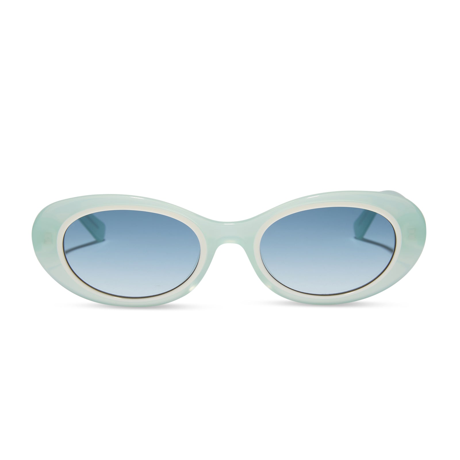 SABRINA - PASTEL SAGE + BLUE GRADIENT SUNGLASSES