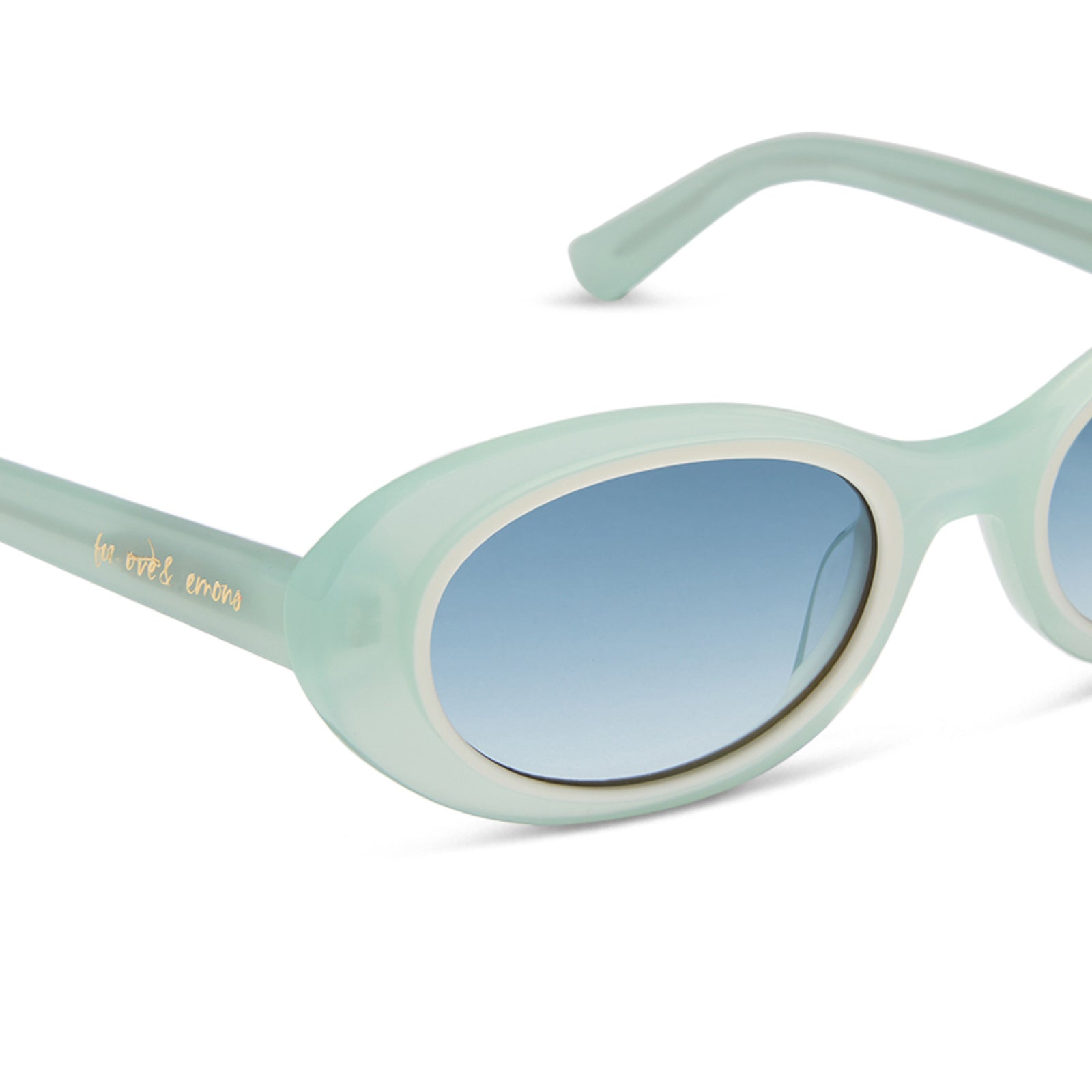SABRINA - PASTEL SAGE + BLUE GRADIENT SUNGLASSES - Image 4