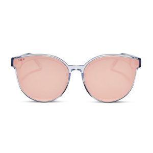 GEMMA - CLEAR CRYSTAL + PEACH MIRROR SUNGLASSES