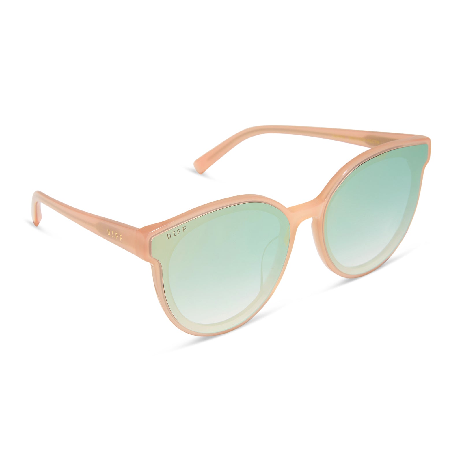 GEMMA - PEACH + COOL MATCHA GRADIENT MIRROR SUNGLASSES - Image 7