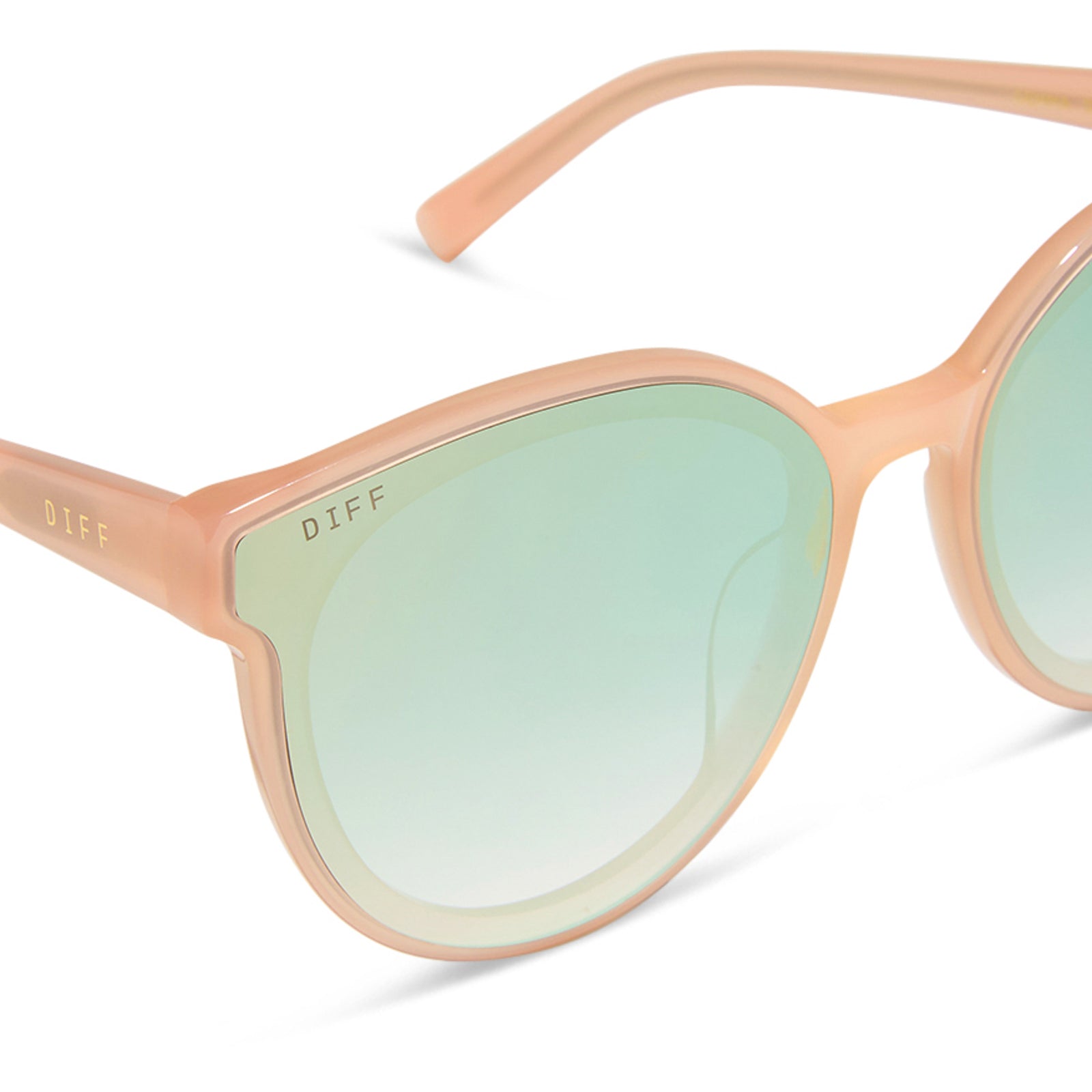 GEMMA - PEACH + COOL MATCHA GRADIENT MIRROR SUNGLASSES - Image 9
