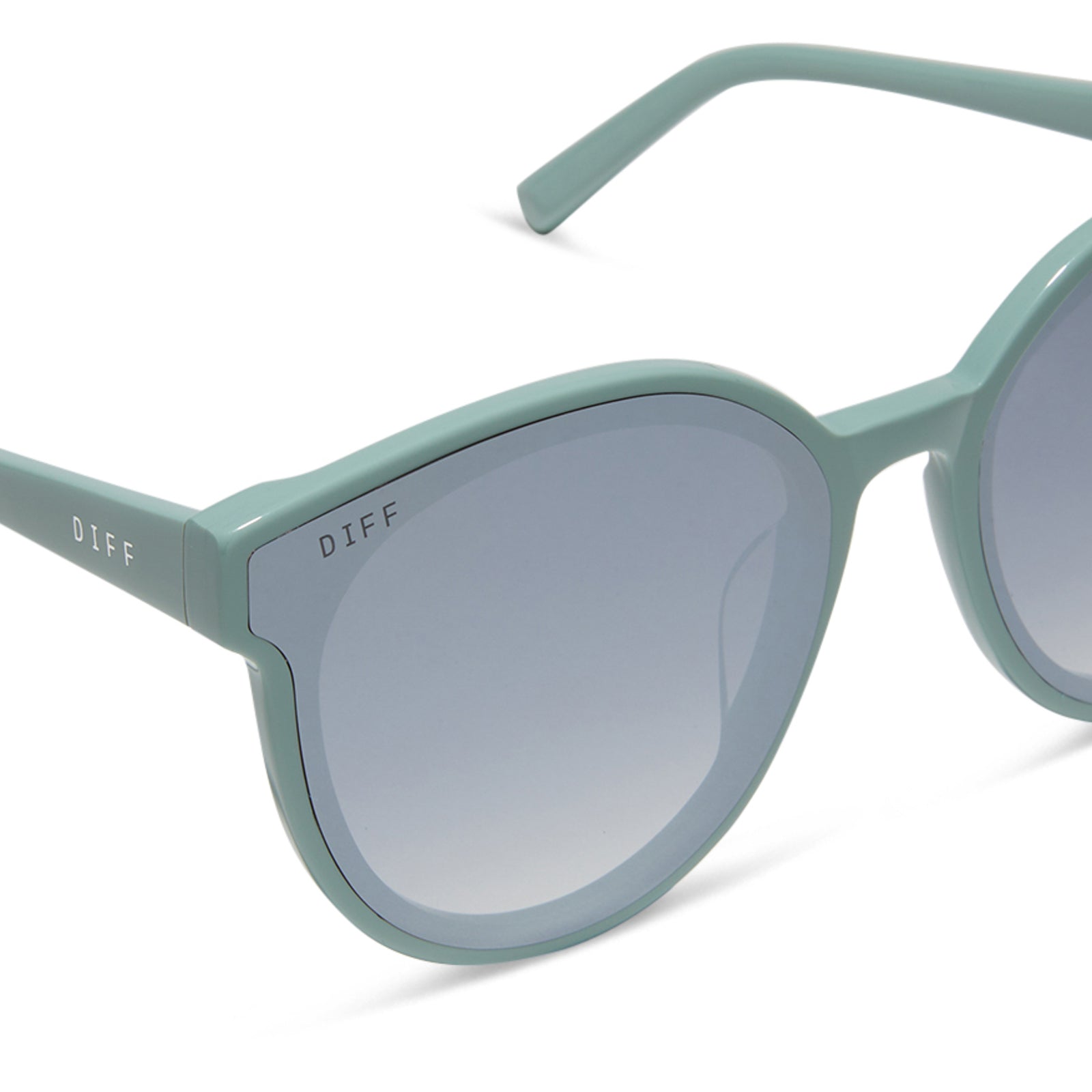 GEMMA - STEEL TEAL + GREY GRADIENT WITH SILVER FLASH SUNGLASSES - Image 4