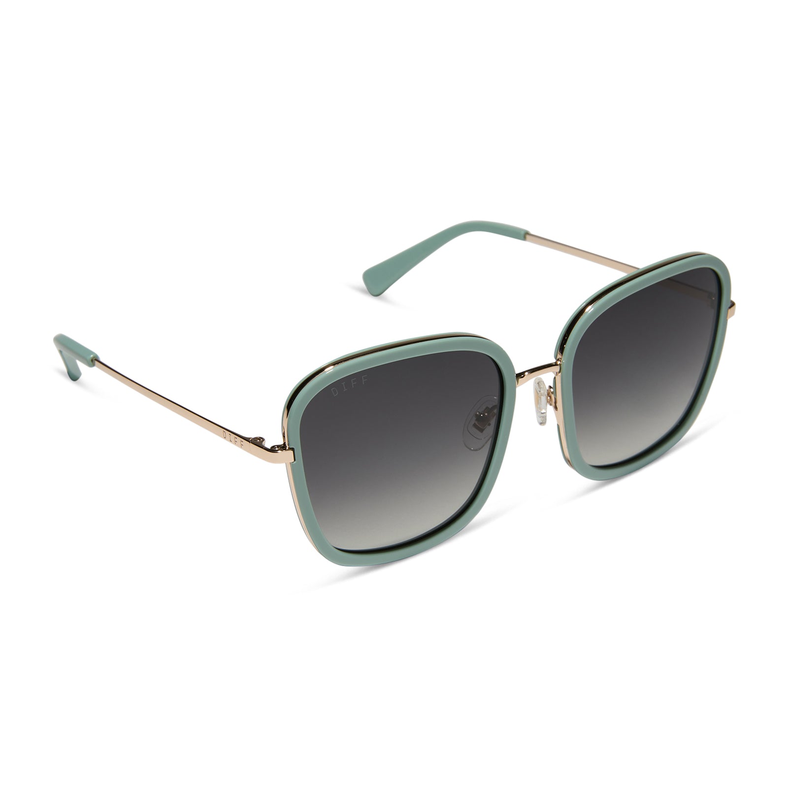 GENEVIVE - STEEL TEAL + GREY GRADIENT SUNGLASSES - Image 2
