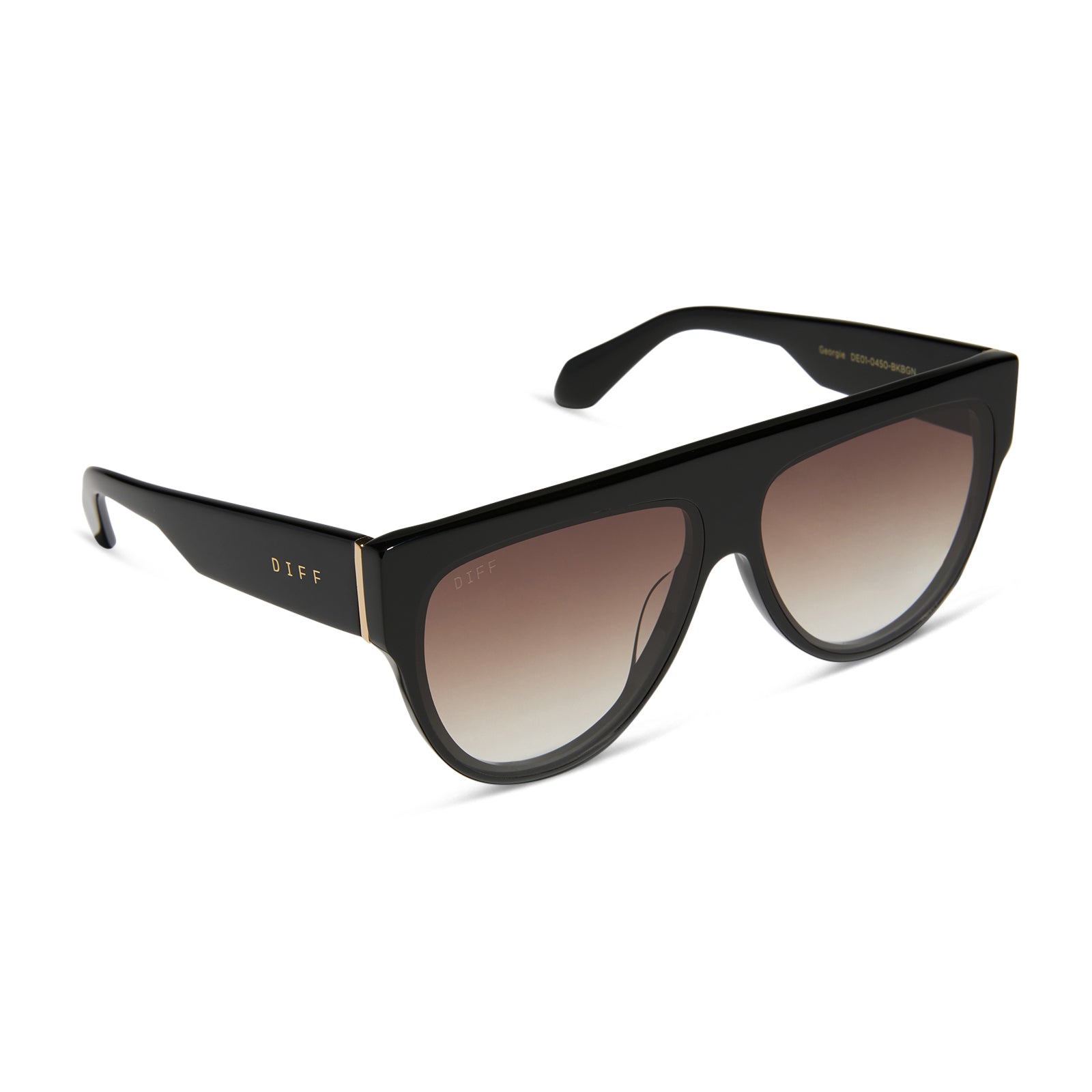 GEORGIE - BLACK + BROWN GRADIENT SUNGLASSES - Image 2