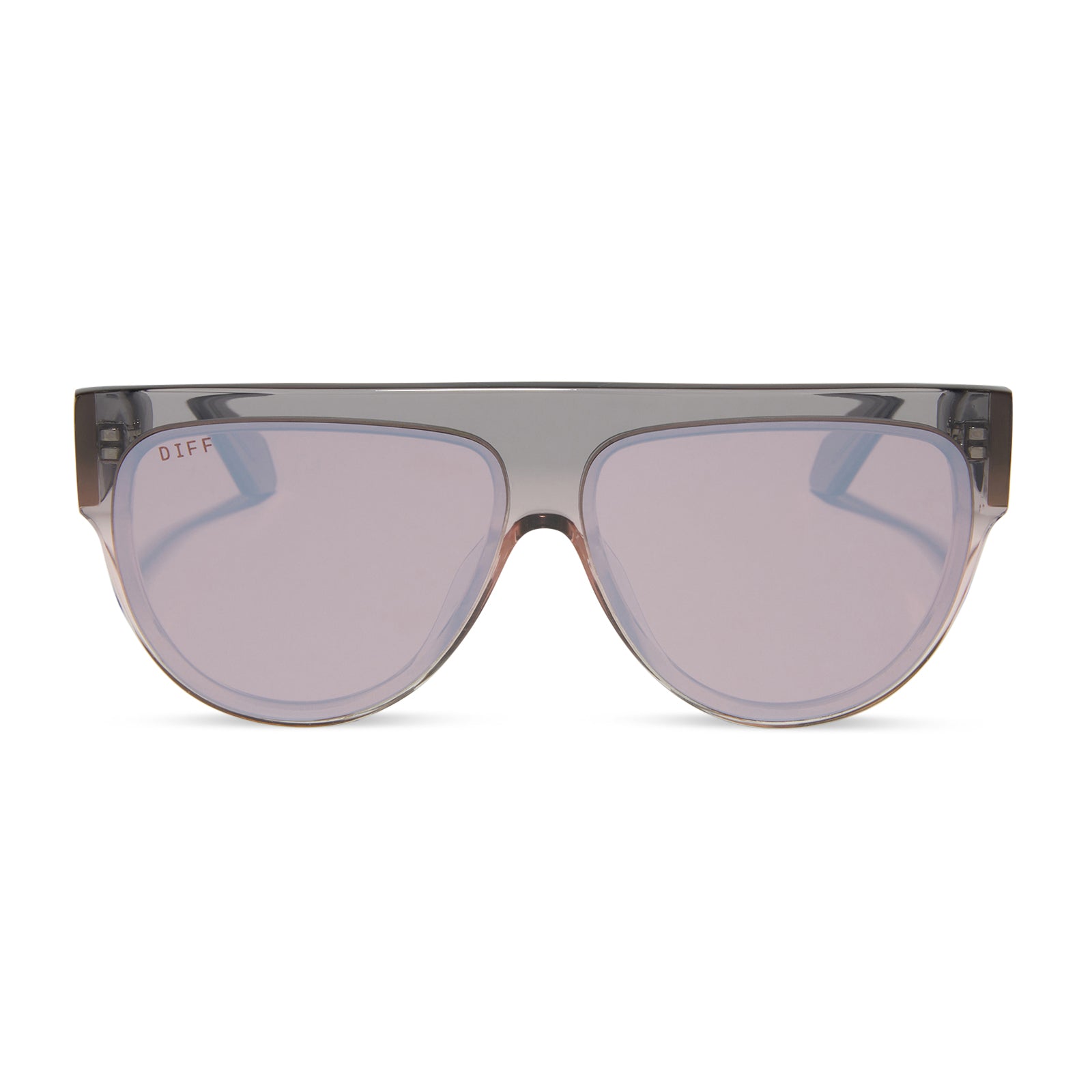 GEORGIE - BLACK SMOKE + VINTAGE ROSE CRYSTAL OMBRE + MAUVE + SILVER FLASH SUNGLASSES