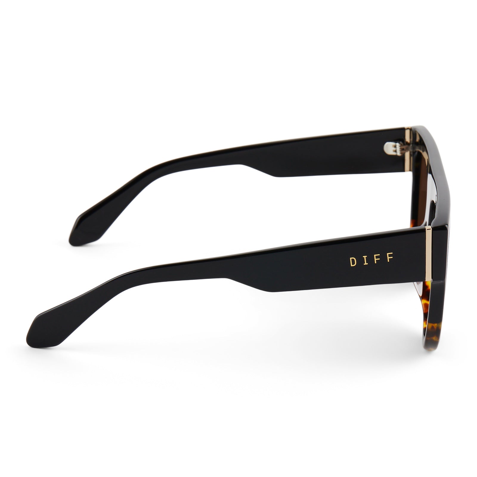 GEORGIE - BLACK WILD TORTOISE OMBRE + BROWN SUNGLASSES - Image 3