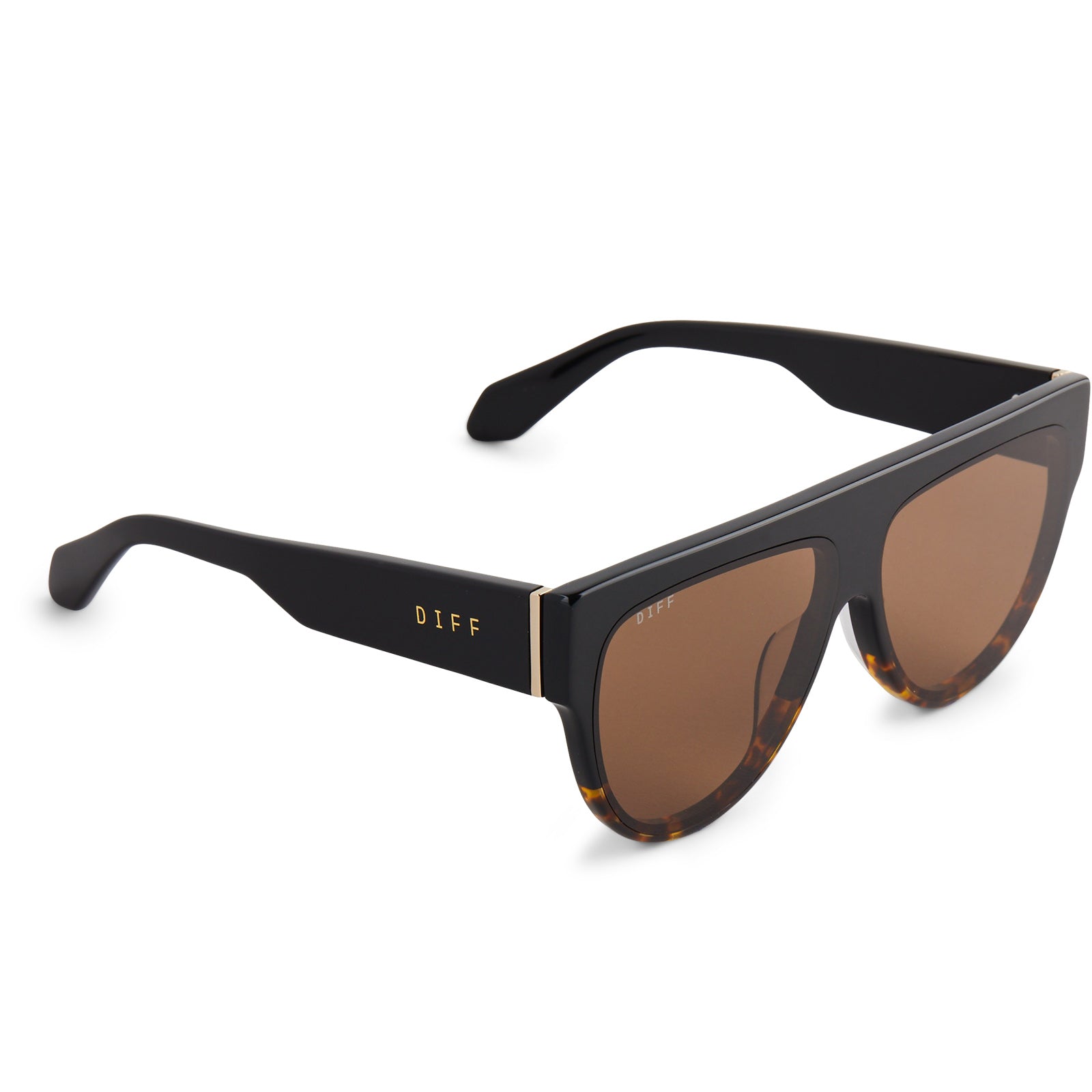 GEORGIE - BLACK WILD TORTOISE OMBRE + BROWN SUNGLASSES - Image 4