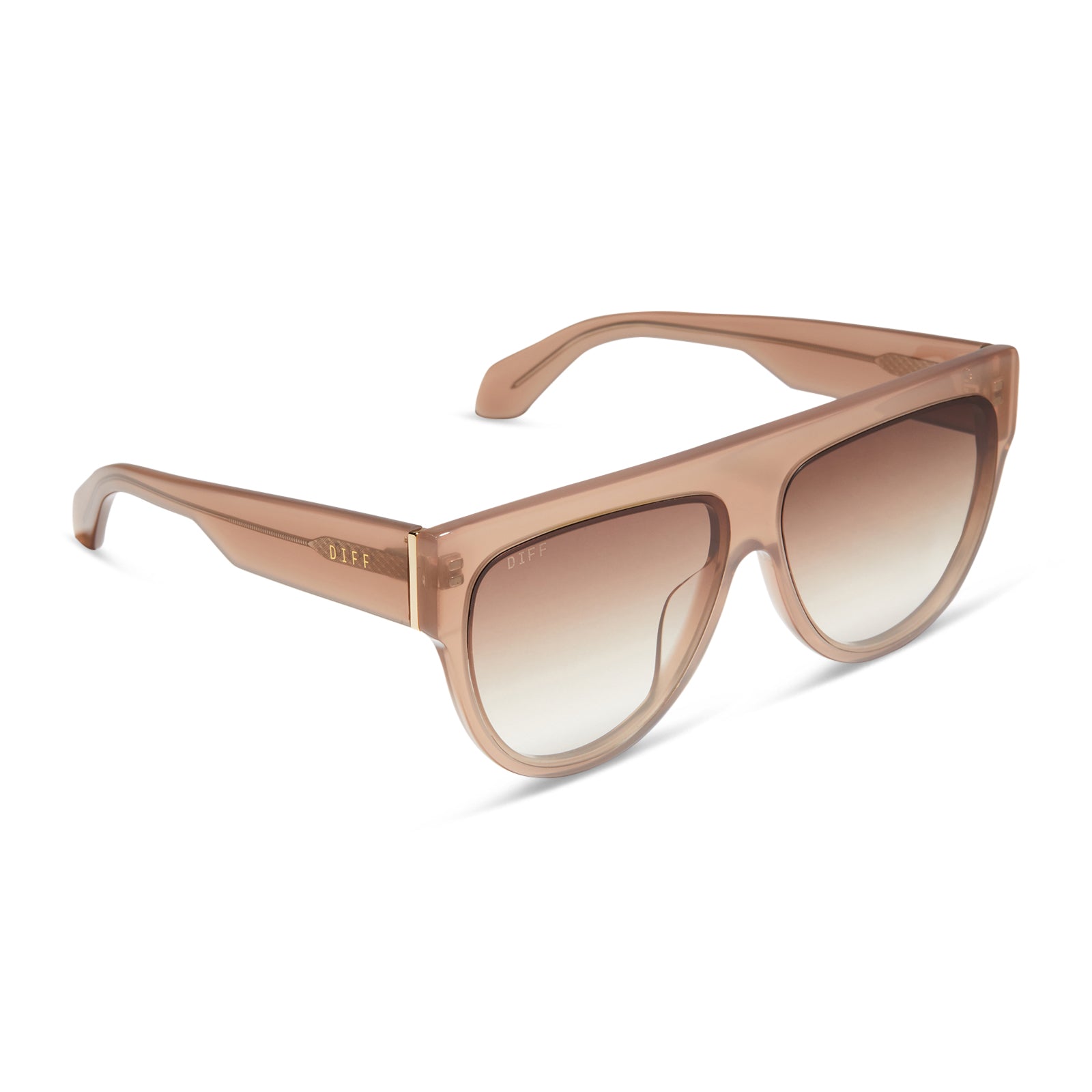 GEORGIE - WARM TAUPE + BROWN GRADIENT SUNGLASSES - Image 2