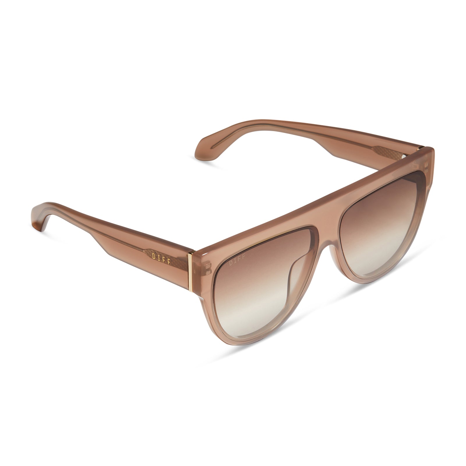 GEORGIE - WARM TAUPE + BROWN GRADIENT SUNGLASSES - Image 4