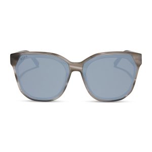GIA - SMOKE MARBLE + GREY + SILVER FLASH SUNGLASSES