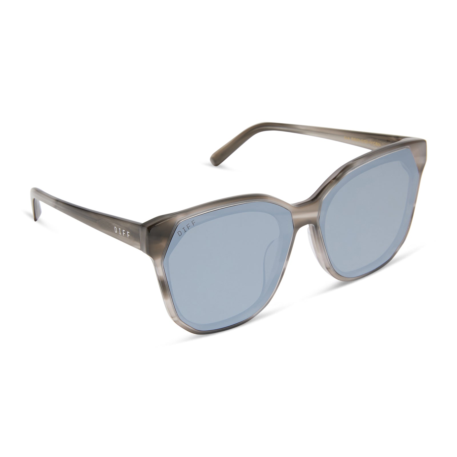 GIA - SMOKE MARBLE + GREY + SILVER FLASH SUNGLASSES - Image 2