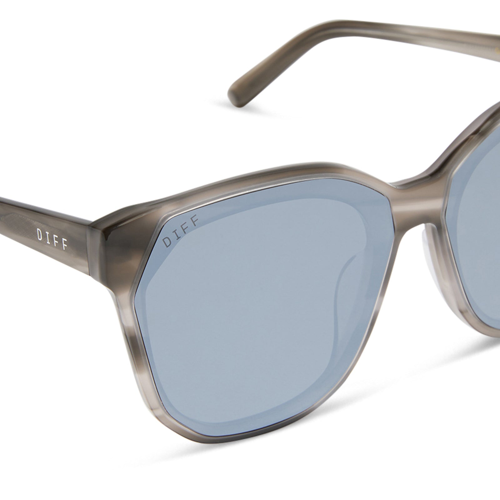GIA - SMOKE MARBLE + GREY + SILVER FLASH SUNGLASSES - Image 4