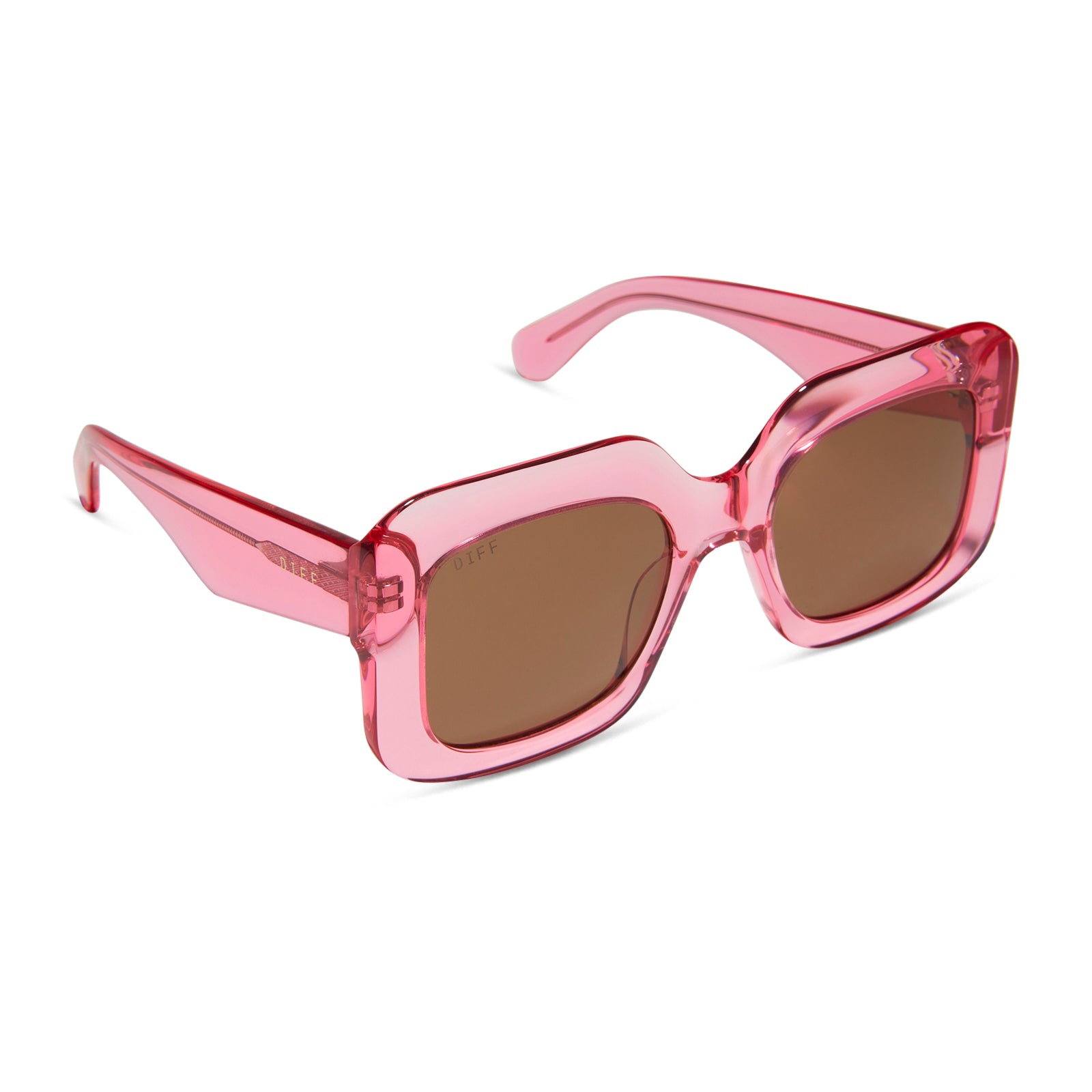 GIADA - CANDY PINK CRYSTAL + BROWN SUNGLASSES - Image 2