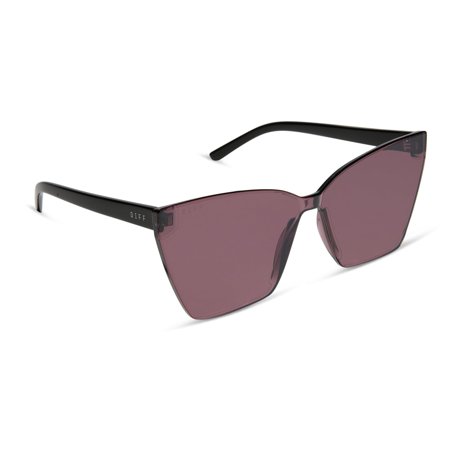 GOLDIE - BLACK + AUBERGINE W SILVER FLASH SUNGLASSES - Image 2