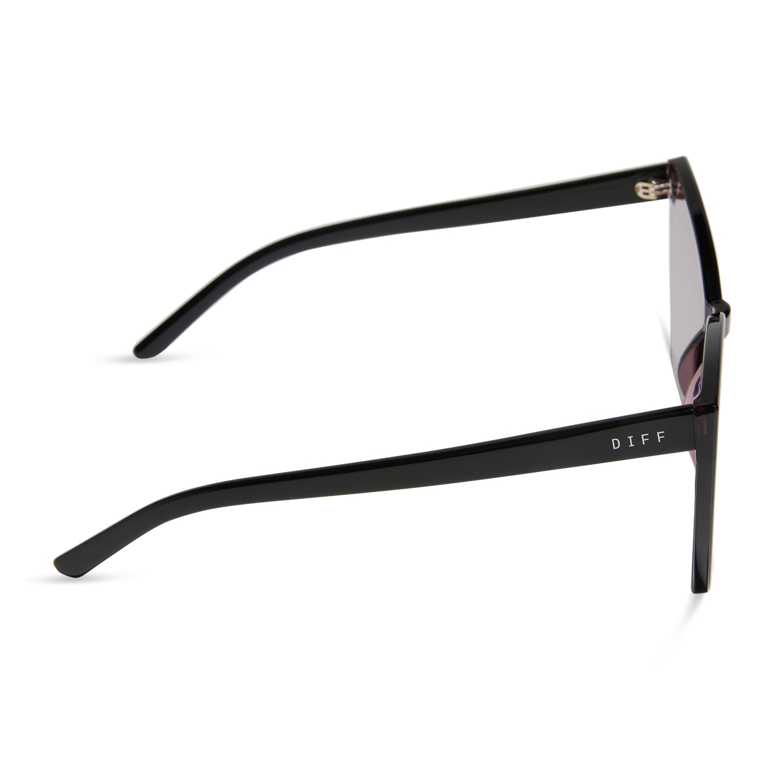 GOLDIE - BLACK + AUBERGINE W SILVER FLASH SUNGLASSES - Image 3