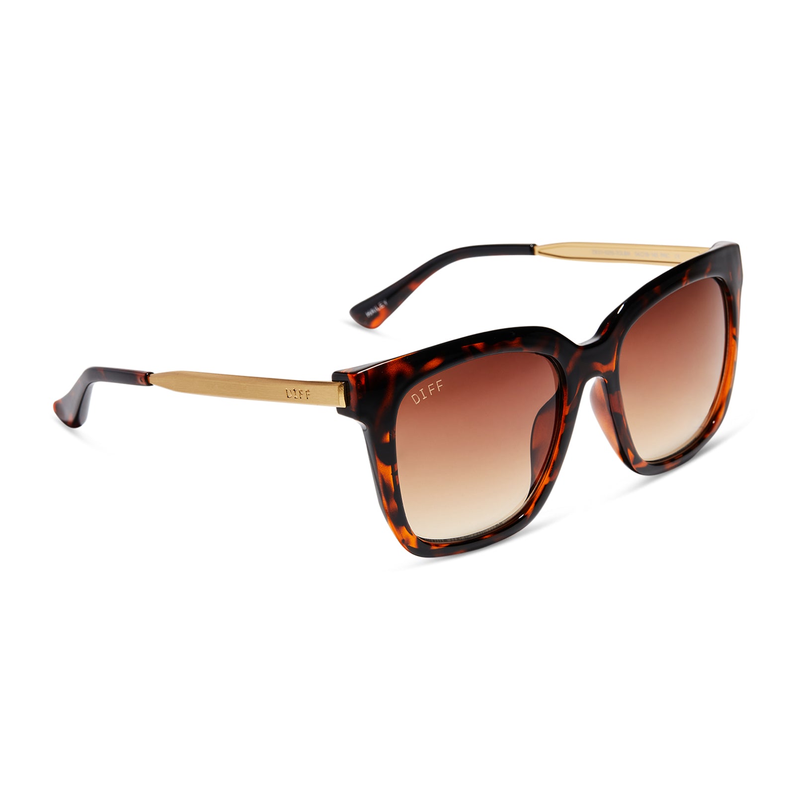 HAILEY - BLACK BROWN TORTOISE + LIGHT BROWN GRADIENT SUNGLASSES - Image 2
