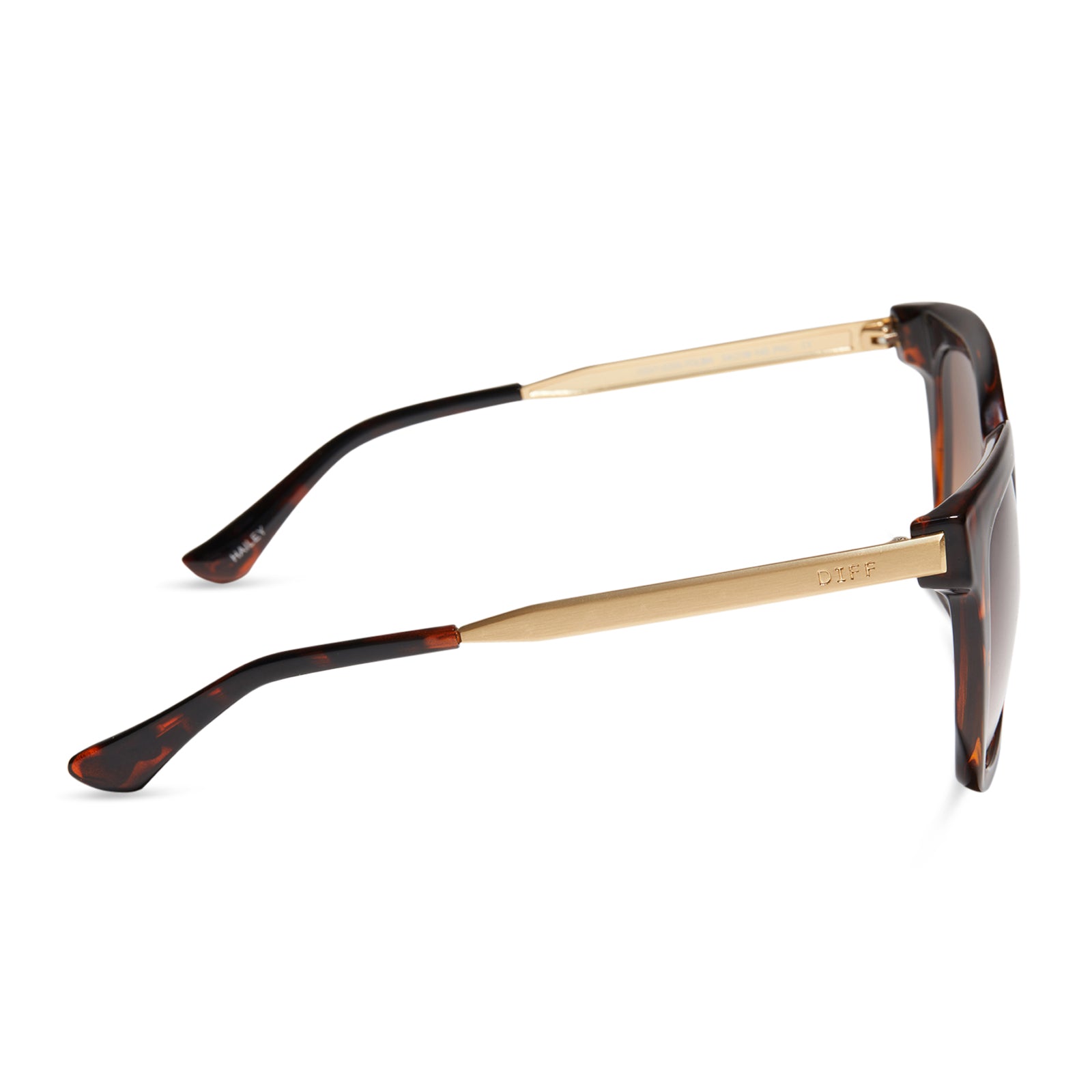 HAILEY - BLACK BROWN TORTOISE + LIGHT BROWN GRADIENT SUNGLASSES - Image 3