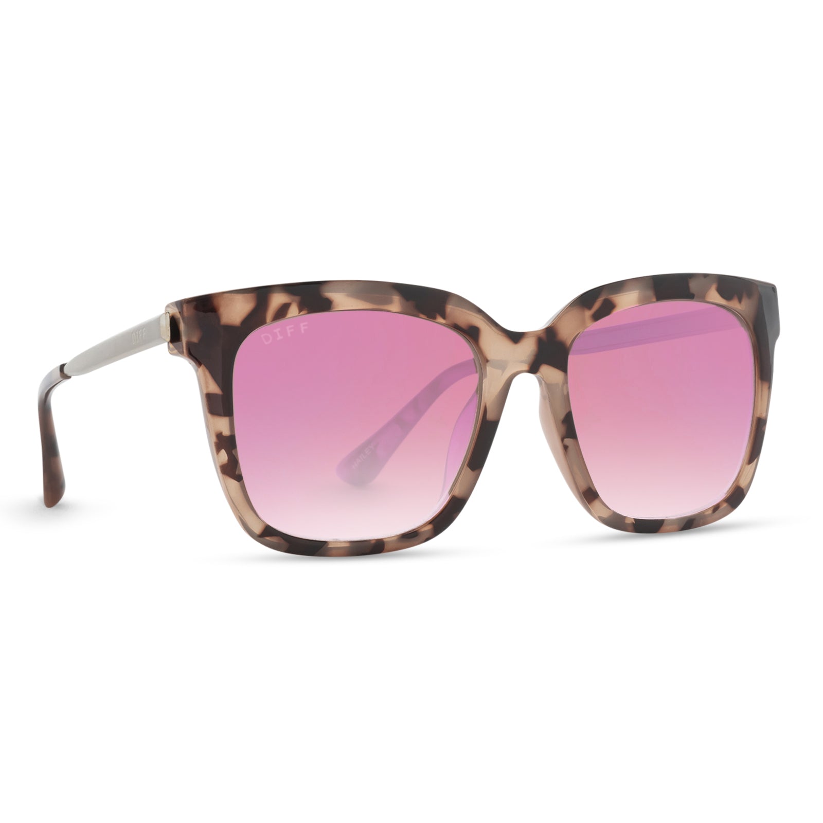 HAILEY - BLUSH TORTOISE + ROSE GRADIENT SUNGLASSES - Image 2