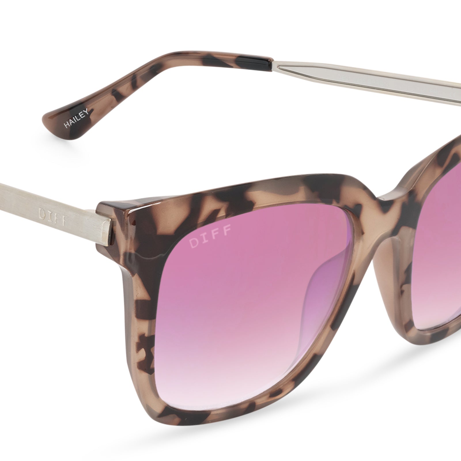 HAILEY - BLUSH TORTOISE + ROSE GRADIENT SUNGLASSES - Image 4
